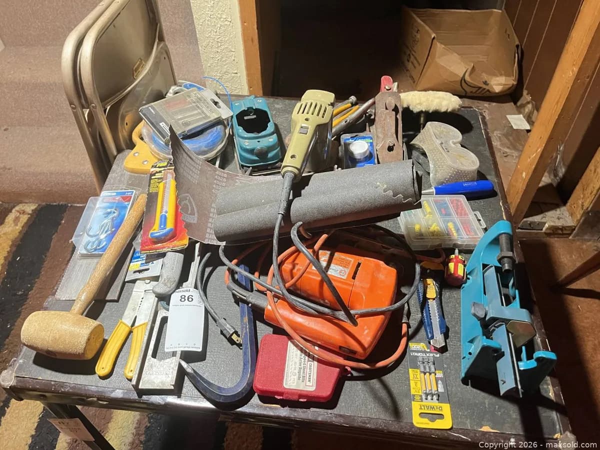 Assorted workshop tools from a completed household sale