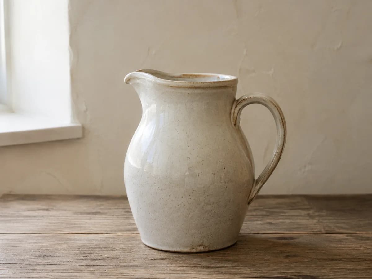 Stoneware serving jug photographed for the marketplace catalogue