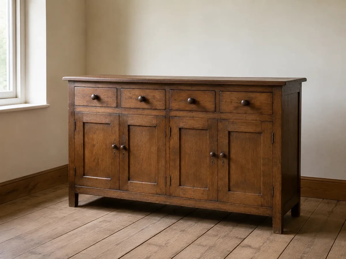 Oak sideboard photographed for the marketplace catalogue